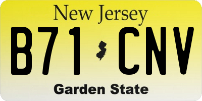 NJ license plate B71CNV