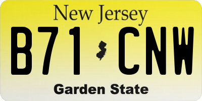 NJ license plate B71CNW