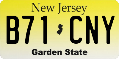 NJ license plate B71CNY