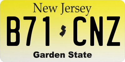 NJ license plate B71CNZ
