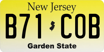 NJ license plate B71COB