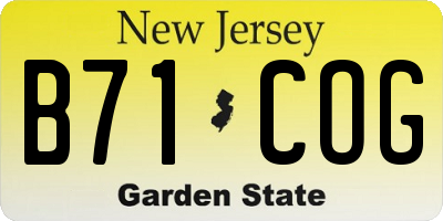 NJ license plate B71COG