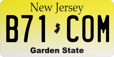 NJ license plate B71COM