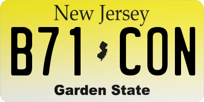 NJ license plate B71CON