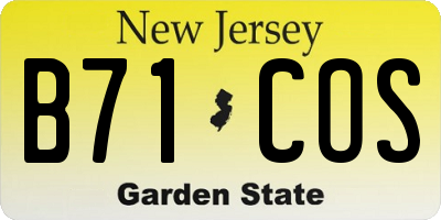 NJ license plate B71COS