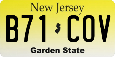 NJ license plate B71COV
