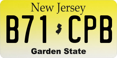 NJ license plate B71CPB
