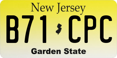 NJ license plate B71CPC