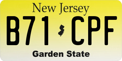 NJ license plate B71CPF