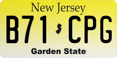 NJ license plate B71CPG