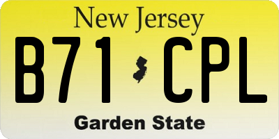 NJ license plate B71CPL