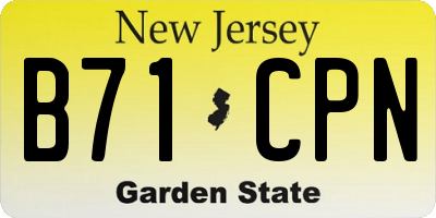 NJ license plate B71CPN