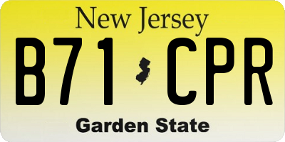 NJ license plate B71CPR