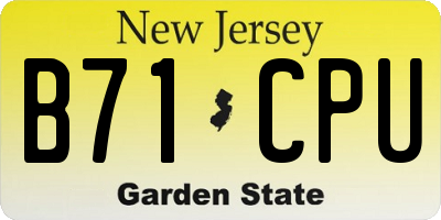 NJ license plate B71CPU