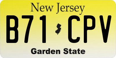NJ license plate B71CPV
