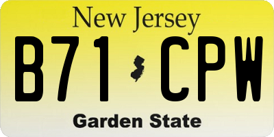 NJ license plate B71CPW