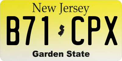 NJ license plate B71CPX