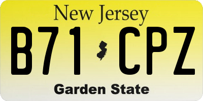 NJ license plate B71CPZ