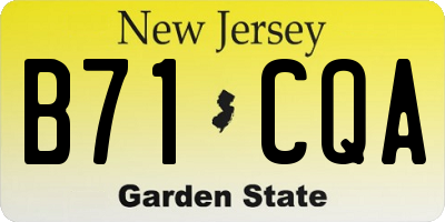 NJ license plate B71CQA
