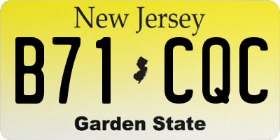 NJ license plate B71CQC