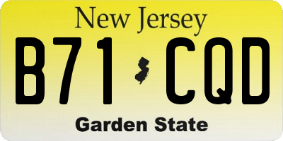 NJ license plate B71CQD