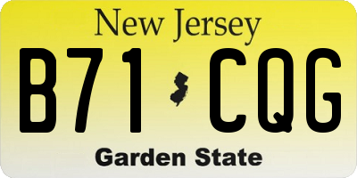 NJ license plate B71CQG