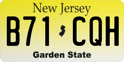 NJ license plate B71CQH