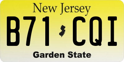 NJ license plate B71CQI