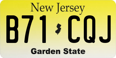 NJ license plate B71CQJ