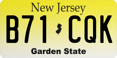 NJ license plate B71CQK