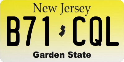 NJ license plate B71CQL