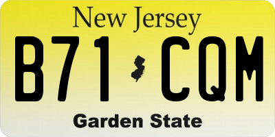 NJ license plate B71CQM