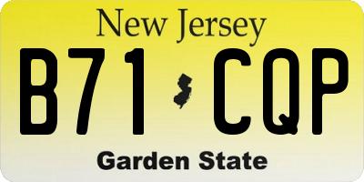 NJ license plate B71CQP