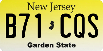 NJ license plate B71CQS