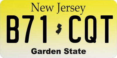 NJ license plate B71CQT