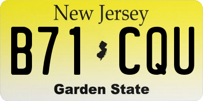 NJ license plate B71CQU