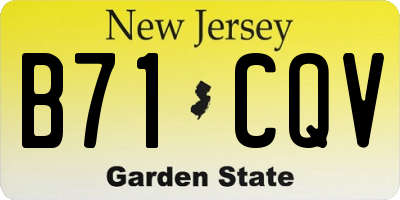 NJ license plate B71CQV