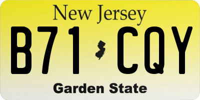 NJ license plate B71CQY