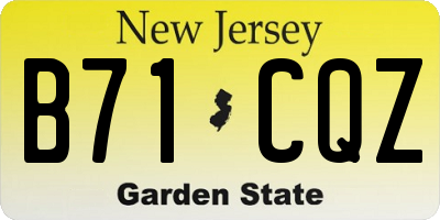 NJ license plate B71CQZ