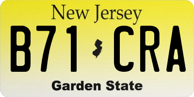 NJ license plate B71CRA