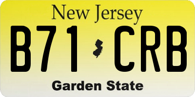 NJ license plate B71CRB