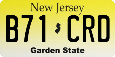 NJ license plate B71CRD