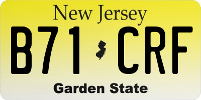 NJ license plate B71CRF