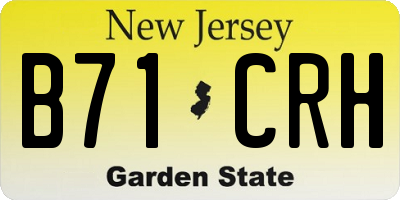 NJ license plate B71CRH