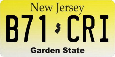 NJ license plate B71CRI
