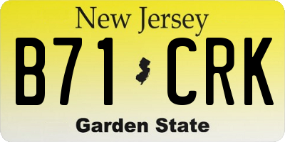 NJ license plate B71CRK