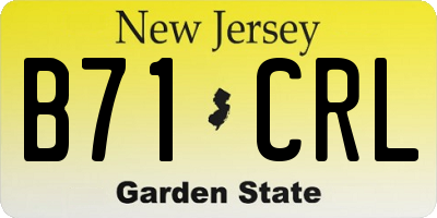 NJ license plate B71CRL