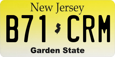 NJ license plate B71CRM