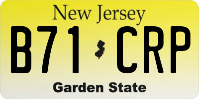 NJ license plate B71CRP
