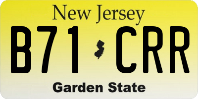 NJ license plate B71CRR